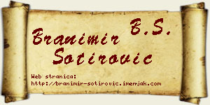 Branimir Sotirović vizit kartica